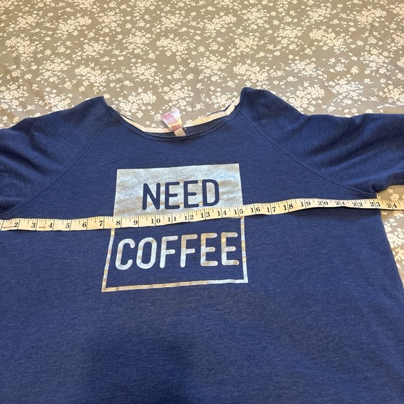 No Boundaries Navy 'Need Coffee' Sweatshirt Graphic Slouchy Sz XL - Picture 6 of 7